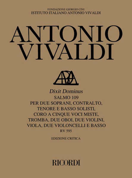 Ricordi Vivaldi - Dixit Dominus. Salmo 109 RV 595 - Score