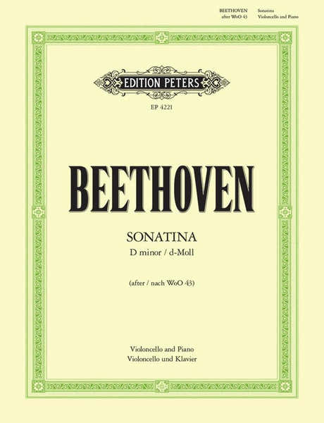 Edition Peters Beethoven L.V. - Sonatina D-moll - Violoncelle & Piano
