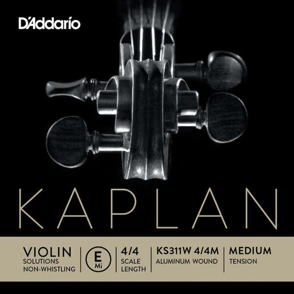 D'ADDARIO 4/4 KAPLAN NON-WHISTLING VIOLIN ALUMINUM WOUND E STRING SCALE MEDIUM TENSION