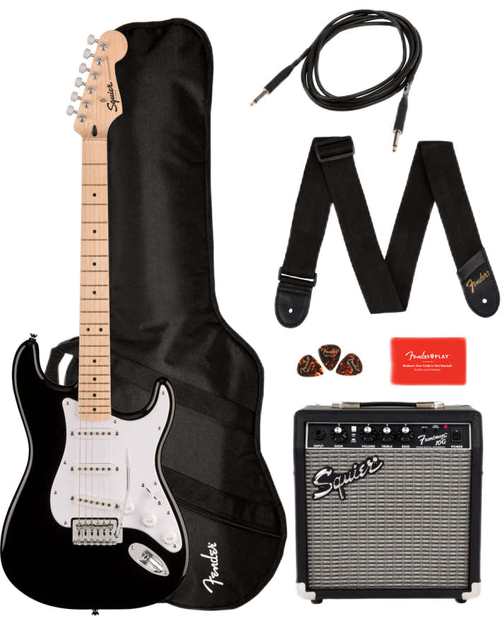 Stratocaster Sonic Pack MN Black