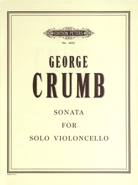 Edition Peters CRUMB GEORGE - SONATA - CELLO