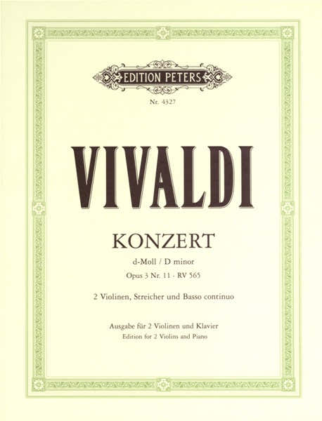 Edition Peters VIVALDI ANTONIO - CONCERTO GROSSO IN D MINOR OP.3 NO.11 - VIOLIN ENSEMBLE