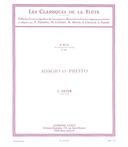 Leduc HAYDN J. - ADAGIO ET PRESTO - FLUTE