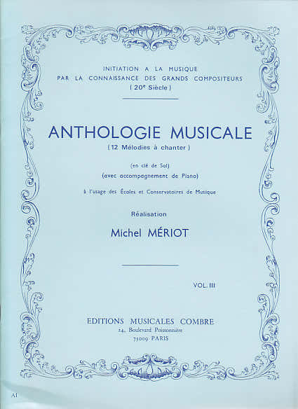 Combre Meriot Michel - Anthologie Musicale Vol.3