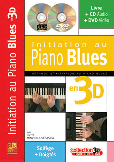 Play Music Publishing MINVIELLE-sebastia - Initiation Au Piano Blues En 3D CD + DVD