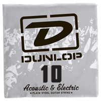 Dunlop ELECTRIC STRINGS NICKEL PLATED STEEL UNIT SOLID STEEL 010