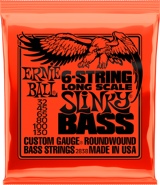 Ernie Ball 2838 Custom Gauge Roundwound Slinky Long Scale 6C 32-130