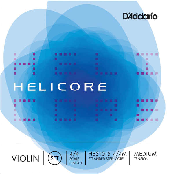 D'ADDARIO SET OF STRINGS FOR VIOLIN 5 STRINGS HELICORE NECK 4/4 TENSION MEDIUM