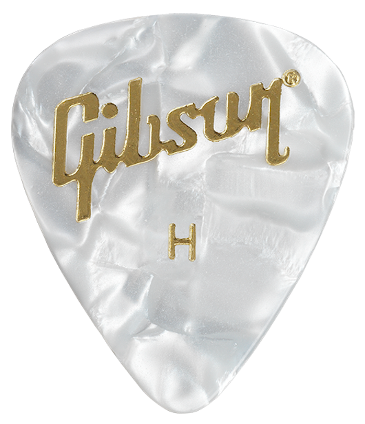 GUITAR PICKS PEARLOID WHITE 12 PACK HEAVY