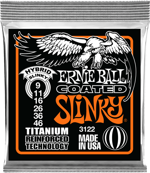 Ernie Ball 3122 Coated Titanium Hybrid Slinky 9-46