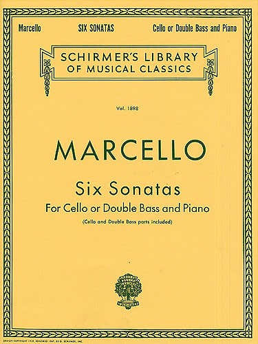Schirmer Benedetto Marcello - Six Sonatas - Cello Or Double Bass