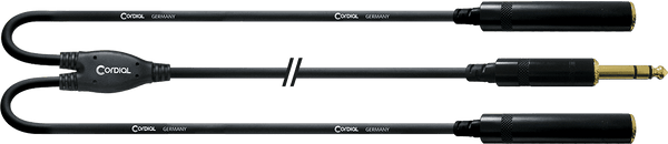 Cordial Y Cable Splitter Stereo Jack/2 Female Stereo Jack 30 CM