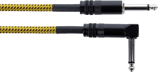 Cordial Guitar Cable Jack Straight /Angled 5 M Tweed Yellow