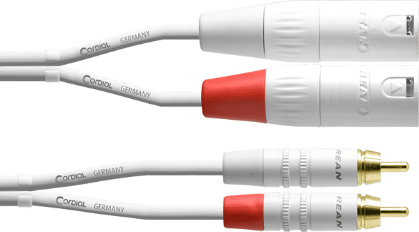 Cordial DOUBLE AUDIO CABLE XLR MALES/RCA 3 M WHITE