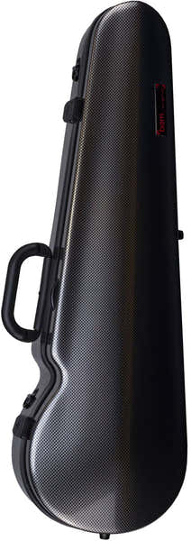 4/4 HIGHTECH CONTOURED VIOLIN CASE - SILVER CARBON LOOK