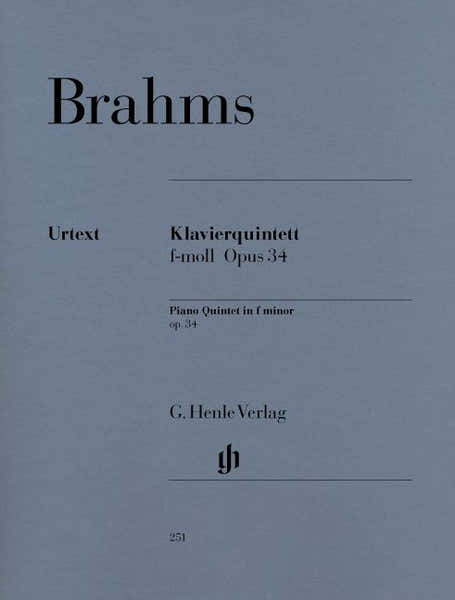 Henle Verlag Brahms J. - Piano Quintet F Minor Op. 34