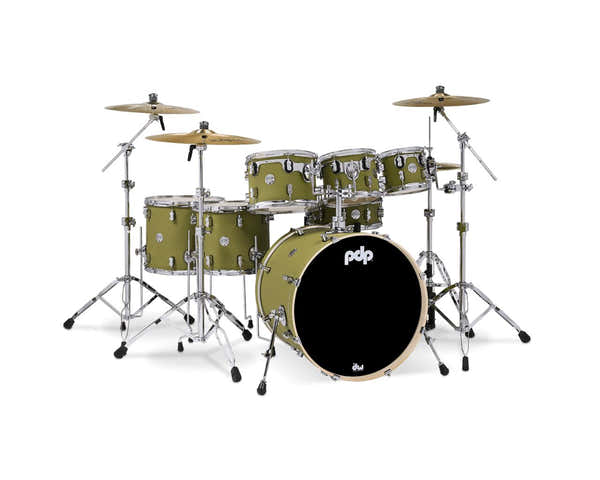 PDP By DW SHELL SET CONCEPT MAPLE FINISH PLY CM7 KIT 22" SATIN OLIVE PDCM2217SO