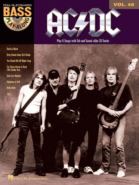 Hal Leonard Bass Playalong Volume 40 - Ac/dc + Audio En Ligne - Bass Guitar Tab