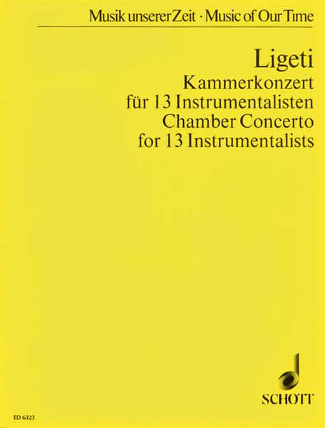 Schott Ligeti Gyorgy - Kammerkonzert - Score