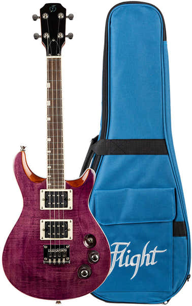 Flight Vanguard Tenor Electric Ukulele - Trans Purple -