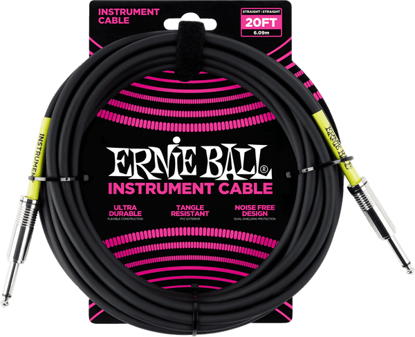Ernie Ball CLASSIC INSTRUMENT CABLES JACK/JACK 6M BLACK