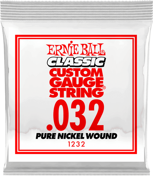 Ernie Ball .032 CLASSIC PURE NICKEL WOUND ELECTRIC GUITAR STRINGS