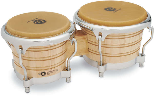 Latin Percussion LP201AX-2 - BONGOS GENERATION II - NATURAL - (CHROME HARDWARE)
