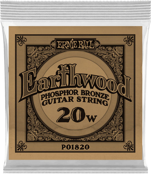 Ernie Ball .020 EARTHWOOD PHOSPHOR BRONZE ACOUSTIC GUITAR STRINGS