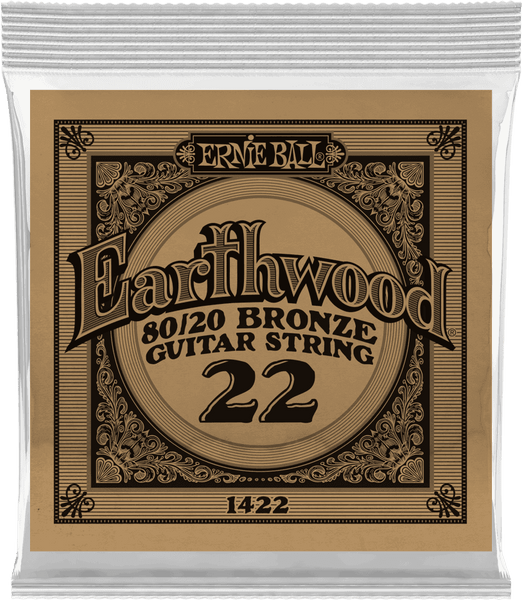 Ernie Ball .022 EARTHWOOD 80/20 BRONZE ACOUSTIC GUITAR STRINGS
