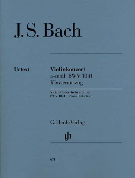 Henle Verlag Bach J.S. - Concerto For Violin And Orchestra A Minor BWV 1041