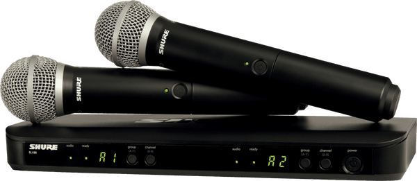 Shure BLX DUAL RECEIVER & PG58 MICROPHONE - H8E