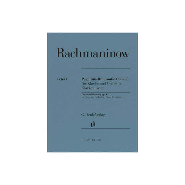 Henle Verlag Rachmaninov S. - Rhapsody On A Theme Of Paganini Op 43 - Piano And Orchestra