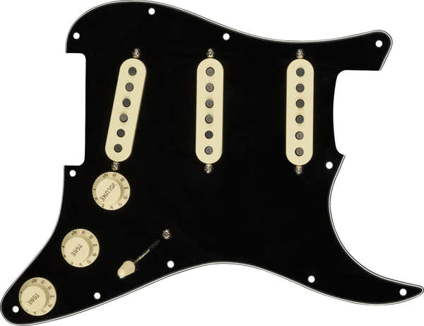 Fender Custom Shop PRE-WIRED STRAT PICKGUARD TEXAS SPECIAL SSS BLACK 11 HOLE PG