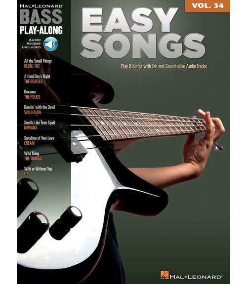 Hal Leonard Bass Play Along Volume 34 Easy Songs B+ MP3 - Bass Guitar Tab