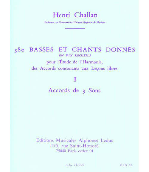 Leduc CHALLAN H. - 380 BASSES ET CHANTS DONNES VOL.9A TEXTES