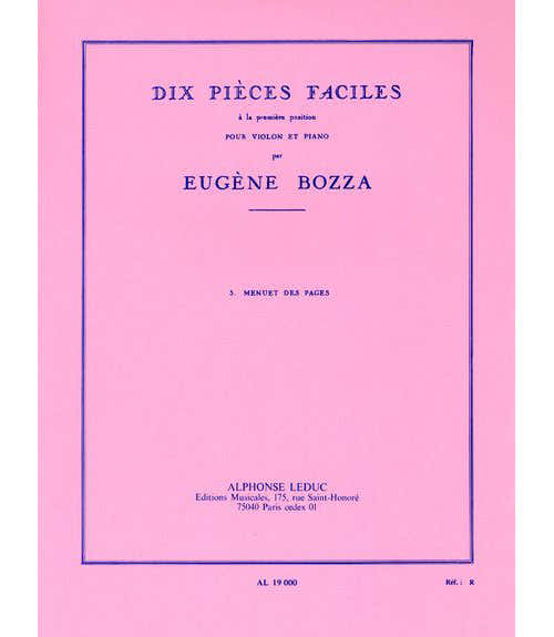 Leduc BOZZA EUGENE - MENUET DES PAGES - VIOLON