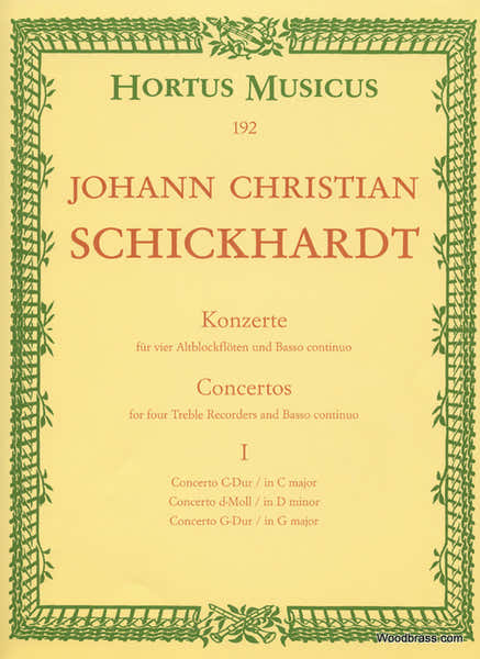 Schickhardt J.C. - Sechs Konzerte FüR Vier Altblockflöten Und BC - Heft 1