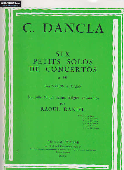 Combre DANCLA CHARLES - SOLO OP.141 N°1 DES 6 PETITS SOLOS DE CONCERTO