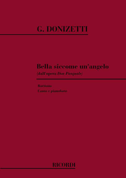 Ricordi DONIZETTI G. - BELLA SICCOME UN ANGELO - CHANT ET PIANO