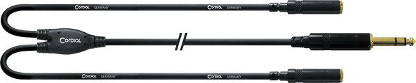 Y Audio Cable Stereo Jack / 2 Female Stereo Jacks - 30 CM