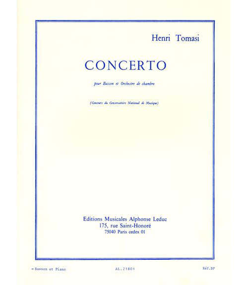 Leduc Tomasi H. - Concerto(basson Orchestre) -basson et Piano
