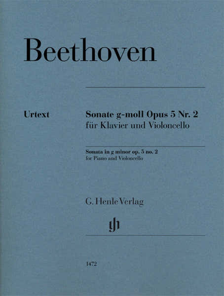 Henle Verlag Beethoven L.V. - Sonata In G Minor Op.5 N°2 - Violoncelle & Piano