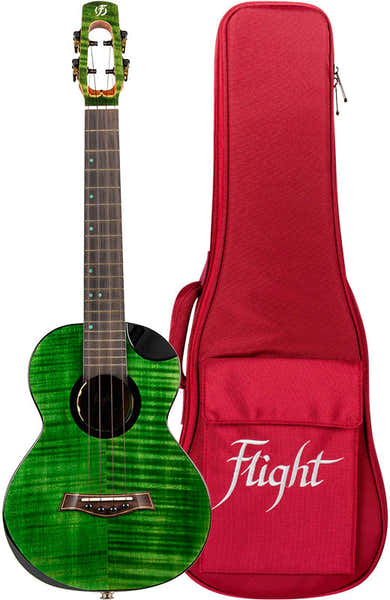 Flight Comet Tenor All Solid Electro Ukulele - Green -