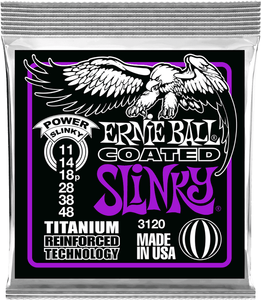 Ernie Ball 3120 Coated Slinky Power Slinky 11-48
