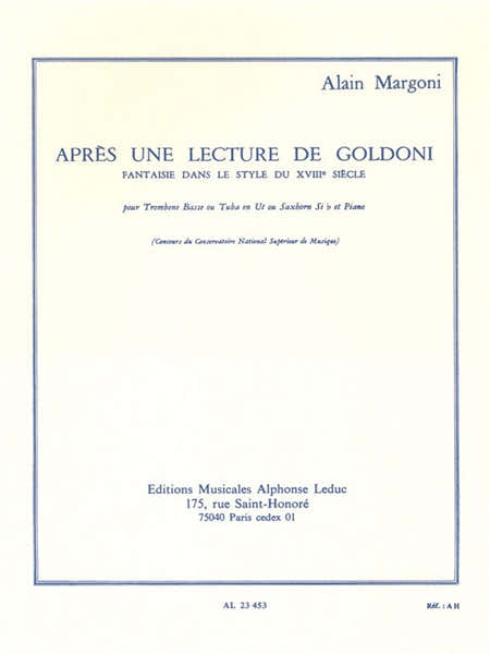 Leduc Après Une Lecture De Goldoni
