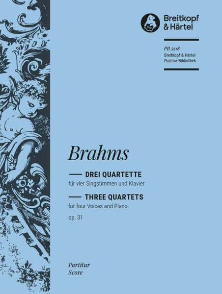 Edition Breitkopf Brahms Johannes - Drei Quette Op. 31 - Soli Mixed Choir Piano
