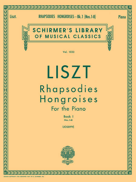 Schirmer Rhapsodies Hongroises - Book 1: Nos. 1 - 8