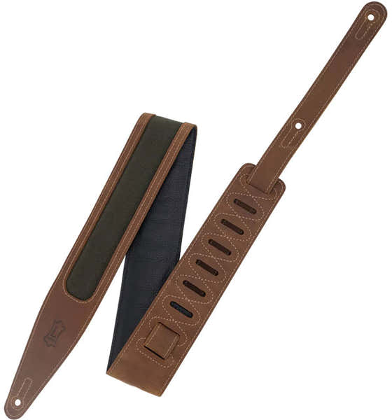 Levys THE VOYAGE PRO - CRAZY HORSE LEATHER STRAP WITH WAX CANVAS WINDOW - BROWN-GREEN