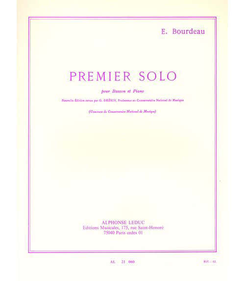 Leduc BOURDEAU - SOLO N° 1 - BASSON ET PIANO