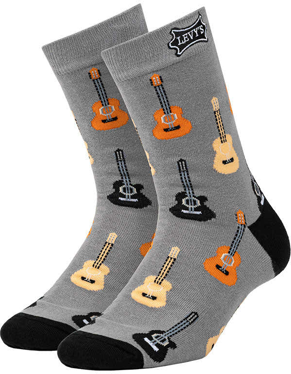Pair of Socks with Acoustic Guitar Design
